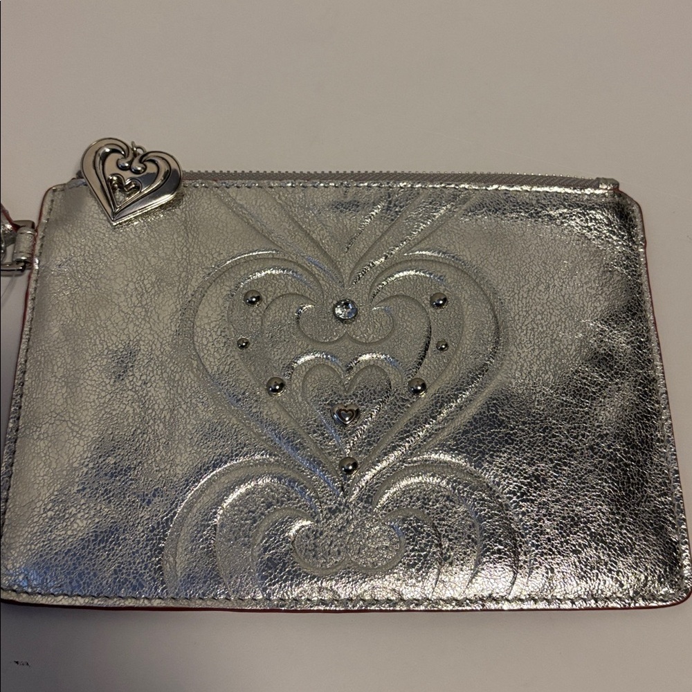 BRIGHTON SILVER METALLIC WRISTLET WITH SOME BLING ON ONE SIDE PLAIN ON THE OTHER